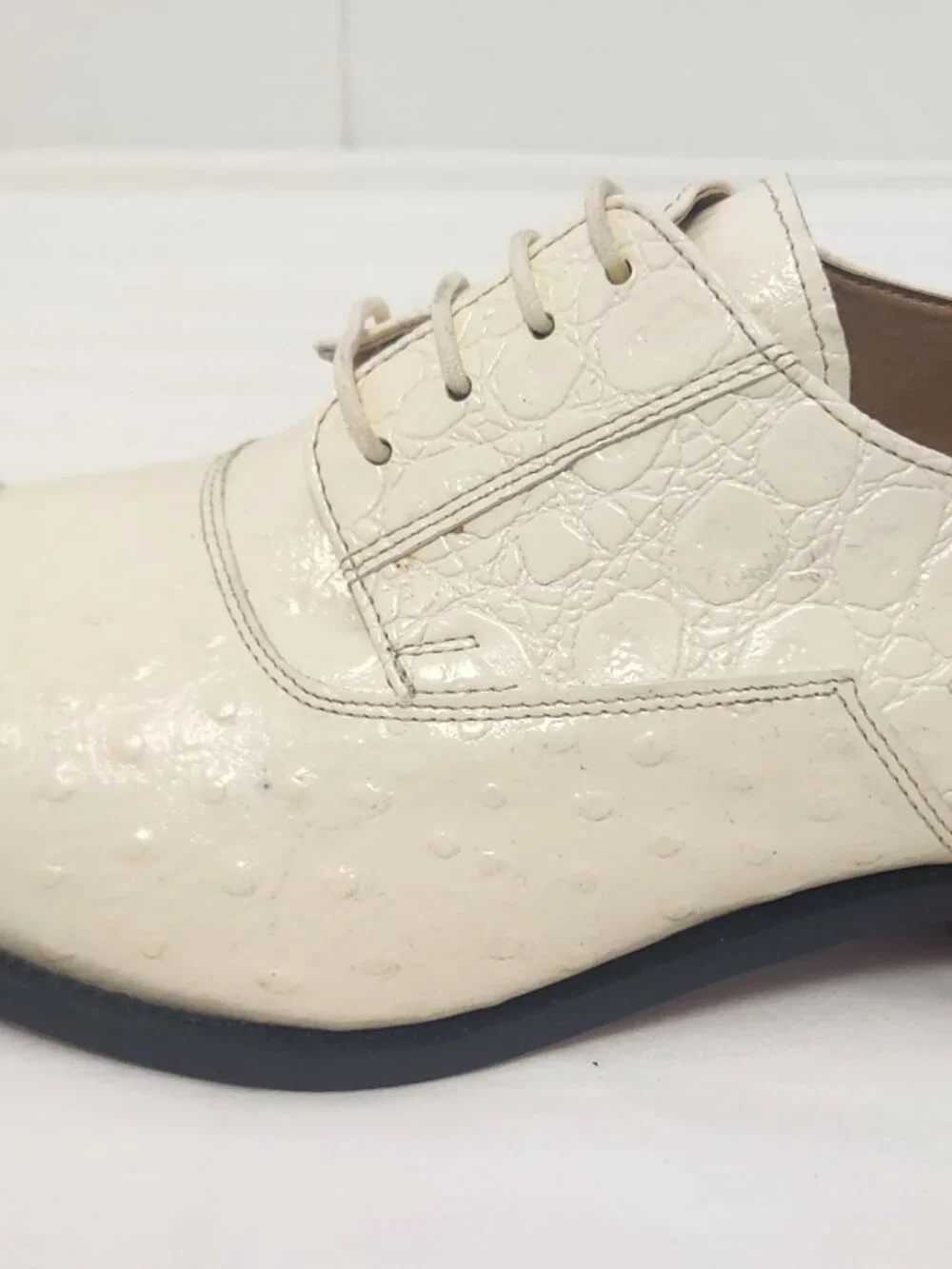 Giorgio Brutini shoes 11.5 cream faux alligator ostrich NEW